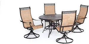 Hanover Manor 5-Piece Outdoor Dining Set, Rust Resistant Aluminum Patio ... - $2,777.99