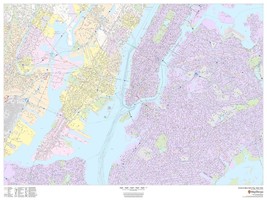 Central New York City, New York Laminated Wall Map (Landscape) (MSH) - £144.18 GBP