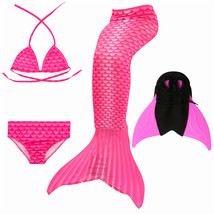2018 Girls Kids Swimming Mermaid Tails with Monofin Cosplay Costume Bikini Suit - £23.71 GBP