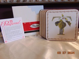 Boxed Set of 6 Pimpernel Drink Coasters Alphabet Florals Letter T - $15.83