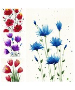 Original Set of 4 Watercolor Floral Cards Wildflowers Sustainable Handma... - $20.58 CAD