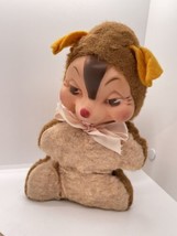 Vintage Rushton rubber face squirrel plush toy soft animal w ribbon Stuffed - £82.20 GBP