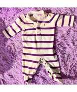 Ralph Lauren 3M Baby Footed Romper – Purple &amp; White Striped Polo one piece - $236.48 MXN