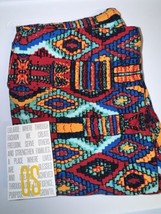 NEW LuLaRoe OS (2-10) Black Teal Blue Red Gold Aztec Tribal Geometric Leggings - $20.00