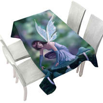 Fantasy Art Periwinkle Mushroom Fairy Tablecloth - $51.96 CAD+