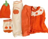 GYMBOREE Baby GIRL 0-3 mo 5 pc PUMPKIN Outfit Sweater Socks Beanie Bodys... - $46.39