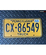 VINTAGE 1980s 1982 Pennsylvania State Truck License Plate Blue Yellow CX... - £31.14 GBP
