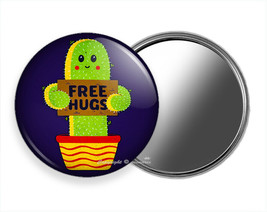 Free Hugs Happy Funny Cactus Joke Quote Purse Makeup Handheld Mirror Gift Idea - £11.37 GBP+