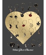 Golden Beauty and Glamour Themed Pendant Wine Glass Stemware Drink Marke... - $9.34 CAD