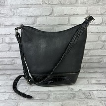 Brighton Black Leather Shoulder Bag Adjustable Strap Silver Hardware - $676.74 MXN