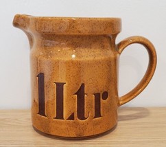 Vintage Waechtersbach 5.5&quot; Ceramic Tan &amp; Brown Pitcher 1 Liter West Germany - £19.26 GBP