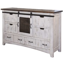 62" Antiqued White Solid Wood Six Drawer Triple Dresser - $21,063.73 MXN