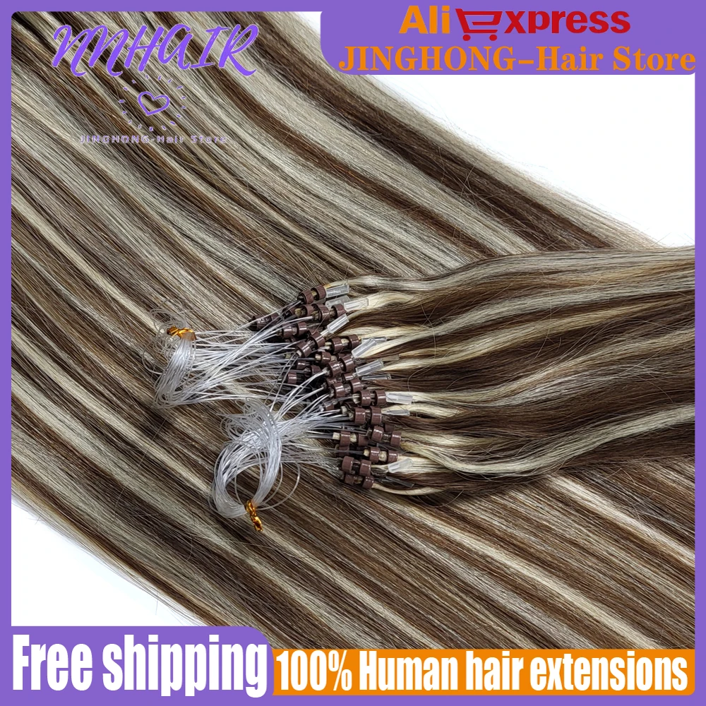 NNHAIR 100% Remy Hair Human Hair Extensions Double Drawn Micro Loop 14"-24" - $34.75+