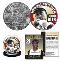 Roberto Clemente Walker 1972 Ike Eisenhower Dollar Colorized Us Coin 3000 Hits - £9.66 GBP