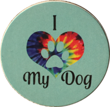 I Heart My Dog Love Paw Print Auto Car Coaster Absorbent Stone - $4.99