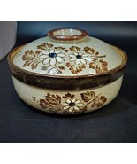 Set of 2 Otagiri Stoneware Covered Dish Hand Painted Floral Pattern Vintage - £46.77 GBP