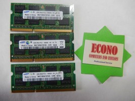 SAMSUNG 6GB (3X2GB) DDR3 2Rx8 PC3-10600S Laptop Memory RAM - $42.07
