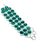 Neon Apatite Gemstone Handmade Ethnic Jewelry Bracelet 7-8&quot;  - $18.99