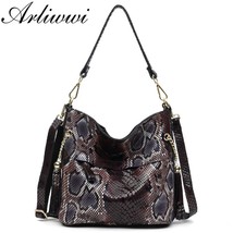 Fashion 100% Real Leather Lady Shoulder Bags Designer Shiny Boa Pattern Embossed - £59.23 GBP