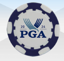 2024 PGA Championship Valhalla  Clay Poker Chip - Blue Ball Marker - $4.21