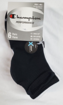 Champion Women&#39;s Ankle Socks 6 Pair Performance X-Temp Black White Gray Size 5-9 - £12.92 GBP