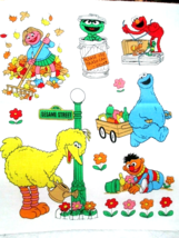 Fabric Vintage Sesame Street &quot;Gardening&quot; Elmo Big Bird Oscar Bert Ernie 8/$5.50 - £4.32 GBP