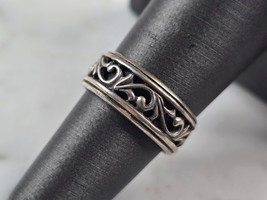 Womens Vintage Estate Sterling Silver Filigree Band Ring 3.0g E6886 - $729.25 MXN