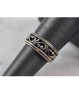 Womens Vintage Estate Sterling Silver Filigree Band Ring 3.0g E6886 - €34,23 EUR