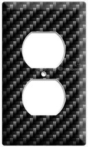 Carbon Fiber Style Outlet Wall Plates Man Cave Garage Office Tv Game Room Decor - £9.01 GBP