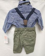 Carter's Just One You Baby Boys' 3m Top & Bottom Set With Bow-Tie - Green/Blue image 3