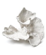 Large Flower Coral Figurine White Resin 9&quot; wide Nautical Seaside Coastal... - £27.24 GBP