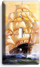 Sailing Ship Sailboat Oc EAN Light Single Switch Wall Plate Cover Home Room Decor - £7.18 GBP