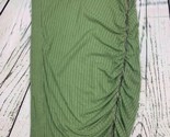 Womens Slit Hem Rib Knit Midi Bodycon Skirt Green With Zipper Small - $23.75