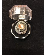 Large Crystal (Citrine) Ring silvery – Size 7.5 Fashion Ships N 24h - $113.12 CAD