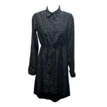 Xhilaration Womens A Line Dress Black Confetti High Low Collar Long Sleeve XS - £12.69 GBP