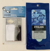 Eyeglasses Repair Kit w/ Eyeglass Wipes *20 Pack* - £7.02 GBP