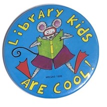 Library Kids Are Cool Reading Books Pinback Button Pin 3” - £3.87 GBP