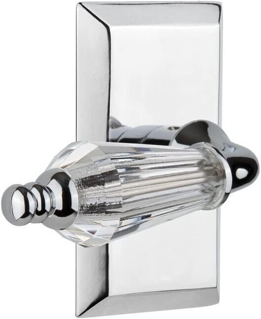 [Nostalgic 714205] Chrome Studio Plate w/ Glass Parlor Lever, Dummy Door... - $65.00