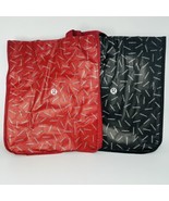 Qty of 2 Lululemon Reusable Tote Shopping Bag Large Black &amp; Red Sturdy H... - $17.41