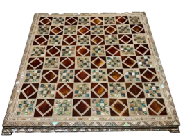 Handmade, Wood Chess Board, Game Board, Unique Board, Mother of Pearl Inlay 17&quot; - £296.07 GBP