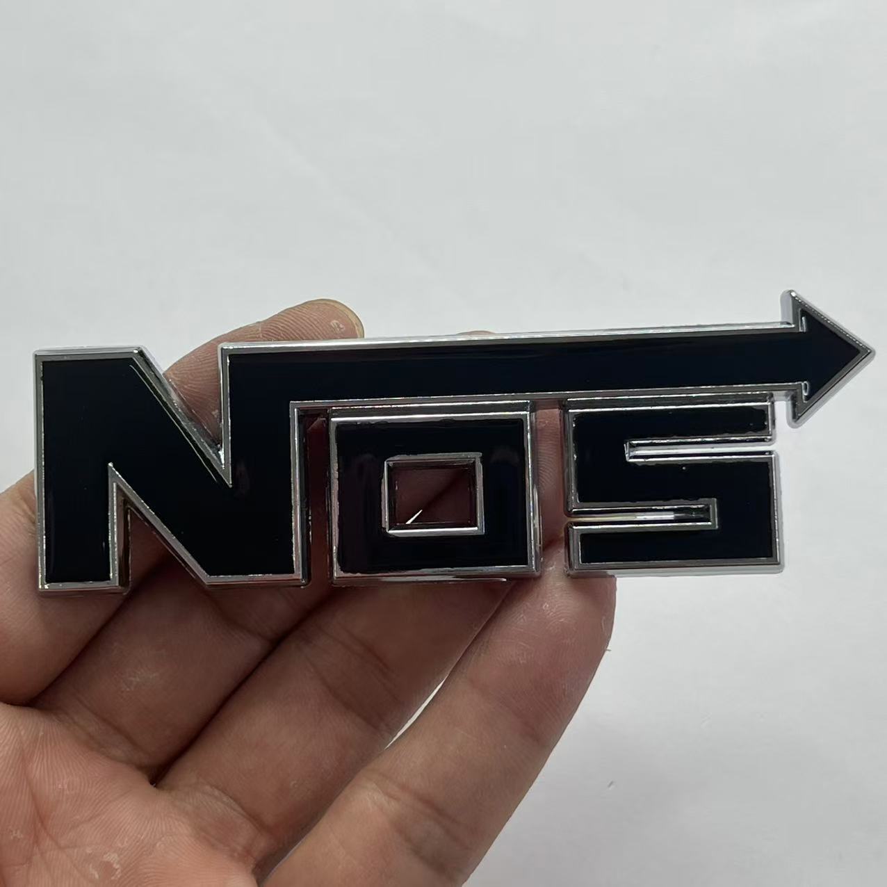 Car Metal Nos Logo Nos Nitrogen Acceleration Bumper Stickers Nos Personality Rea