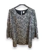 A New Day Tunic Dress Womens Plus XXL Black Floral Tapestry Look Bell Sl... - $25.92 CAD