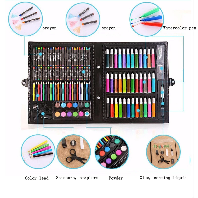 Play 150pcs Drawing Painting Watercolor Markers Pen Crayon Play Gift Stationery  - £55.15 GBP
