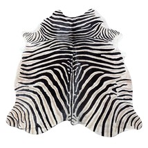 Genuine Zebra Cowhide Rug Size: 7.2x6 feet D-743 - £235.92 GBP