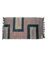 Leather Rug for fireplace, fire-resistant mat, Black Patterns - €117,99 EUR
