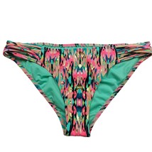 Shade &amp; Shore Hipster Strappy Bikini Swim Bottom Small Multicolor Aztec Tribal - £17.36 GBP