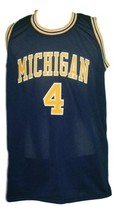 Chris Webber Custom College Basketball Jersey Sewn Navy Blue Any Size image 4