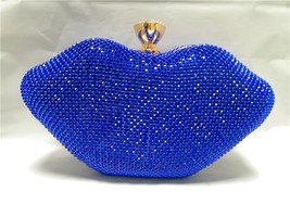 Red Lips Crystal Sexy Women Handbags Rhinestones  Day Purse Travel Bags s Luxuri - £37.09 GBP