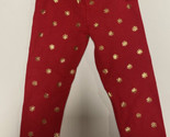 Toddler Girls Red &amp; Gold Snowflake Leggings Stretch Pants 2T. - $7.91