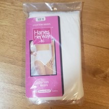 Vintage Hanes Her Way Women&#39;s White Panties Briefs Size 10 100% Cotton-3 pair - £19.45 GBP